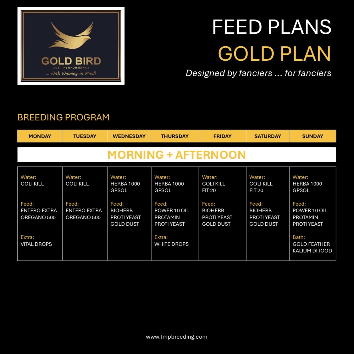 Gold Bird Package : BREEDING (essentials)