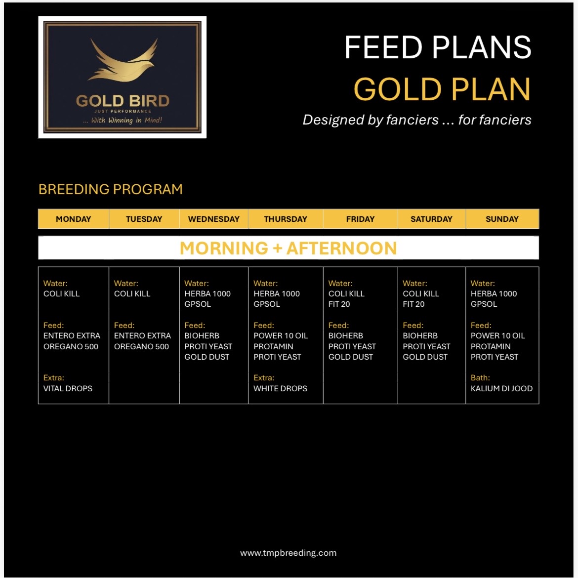 Gold Bird Package : BREEDING (essentials)